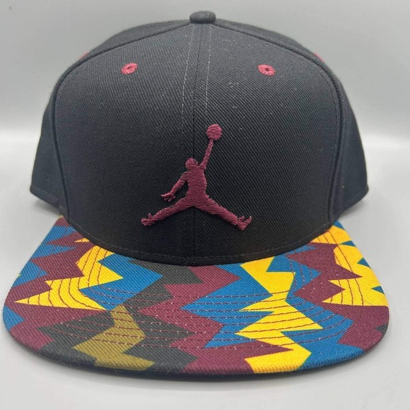 Air Jordan Hat Men Black Embroidered Logo Jumpman Snap Back Cap